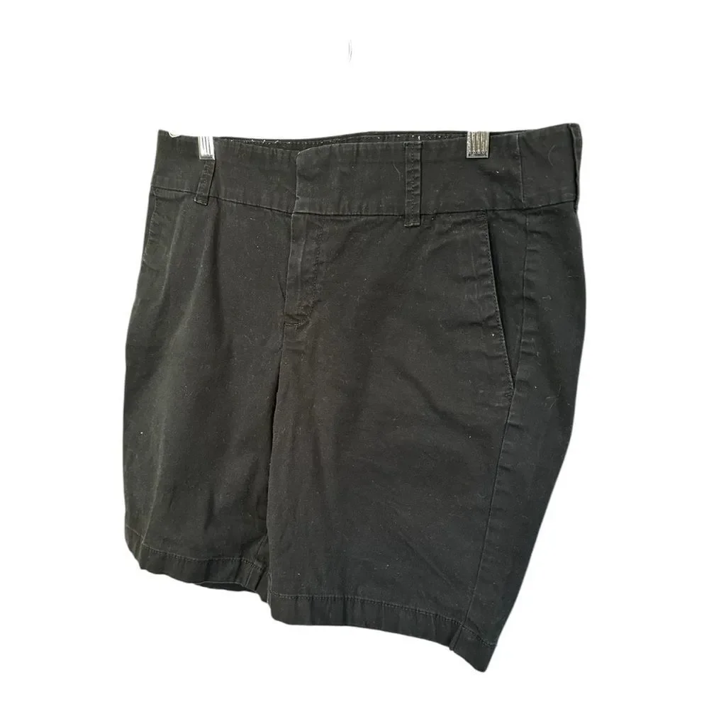 J Crew Black Cotton Elastane blend Chino shorts size 6
